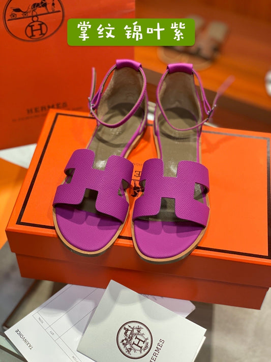 SANTORINI SANDAL RED VIOLET CALFSKIN