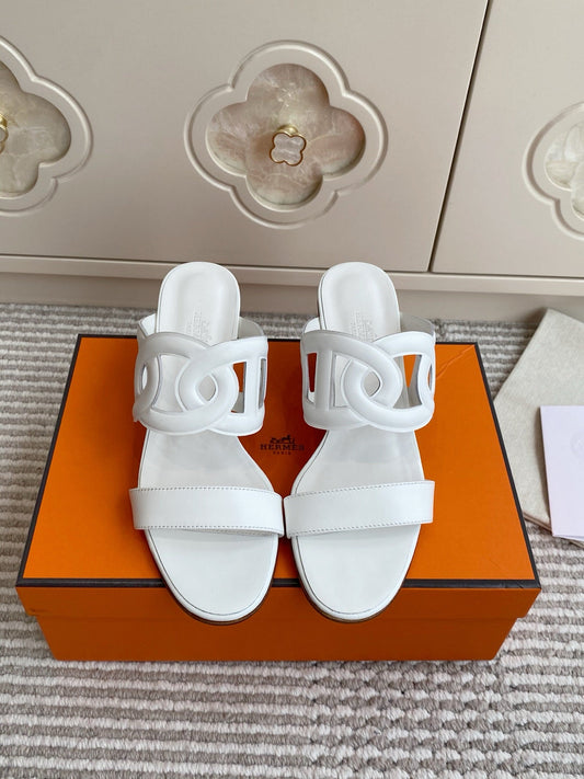 HM Lipari Sandal 7cm White Leather 776549