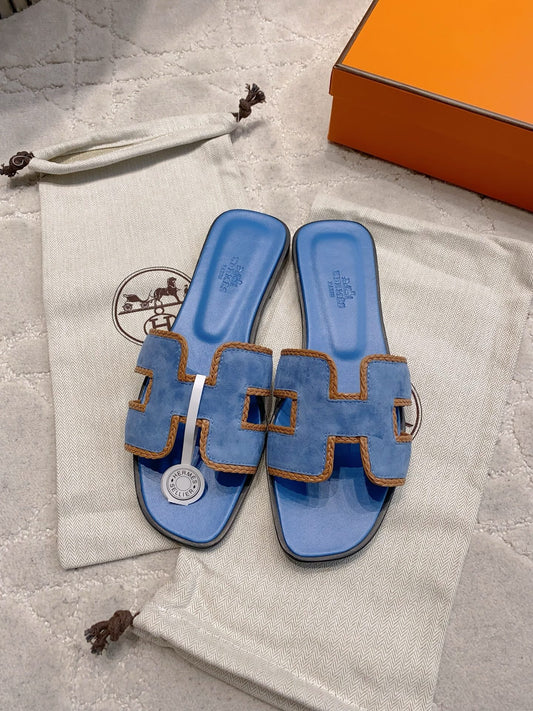 HM 26s Oran Sandal Blue Suede Goatskin 724348