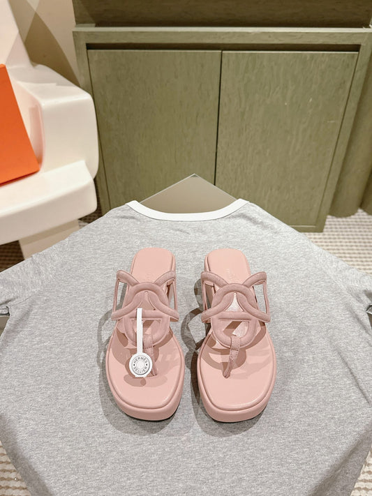 HM Gipsy Sandals 50mm Pink Sheepskin 484749