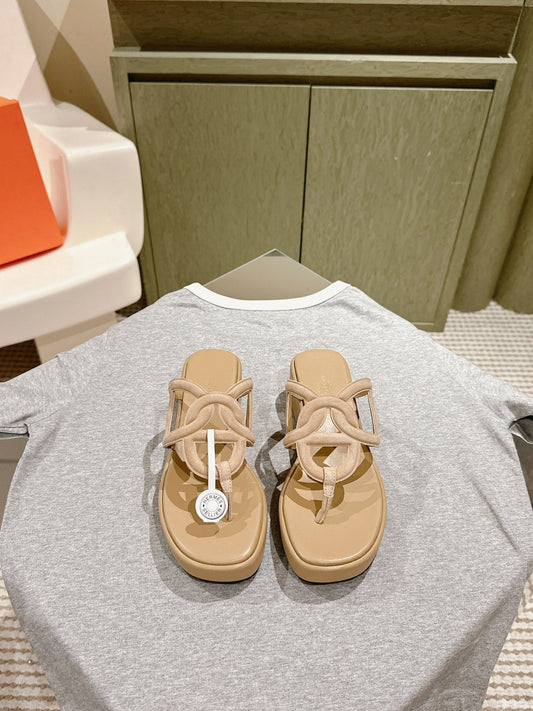 HM Gipsy Sandals 50mm Beige Sheepskin 484751