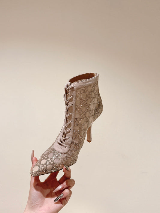 CD Capture Ankle Boot 85mm Beige Mesh & Suede 483090