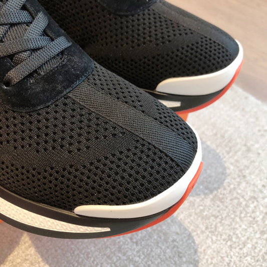 HM Heros Sneaker In Black White Mix Brown Orange Calfskin And Mesh Fabric 970868
