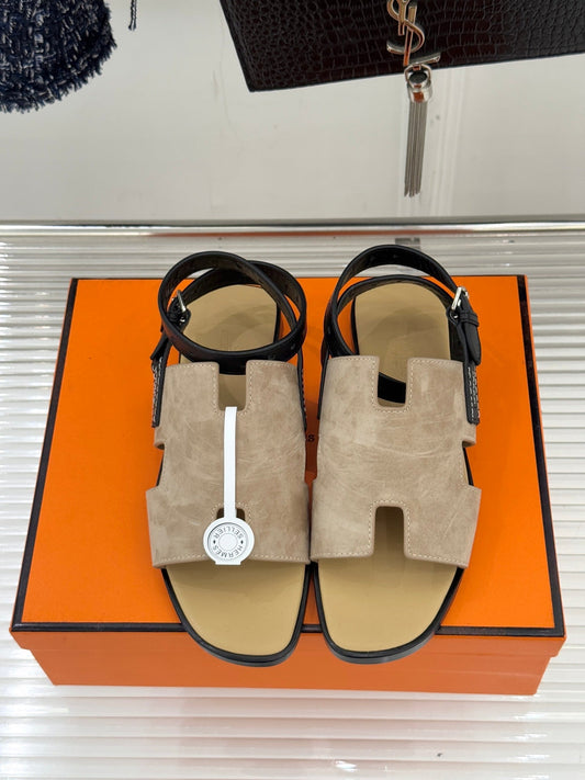 HM Maya Sandal Dark Khahi Suede Leather 642794