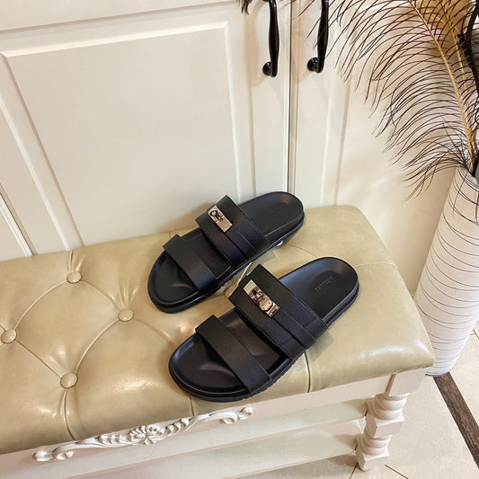 HM Jackson Sandal Black Cowhide 958022