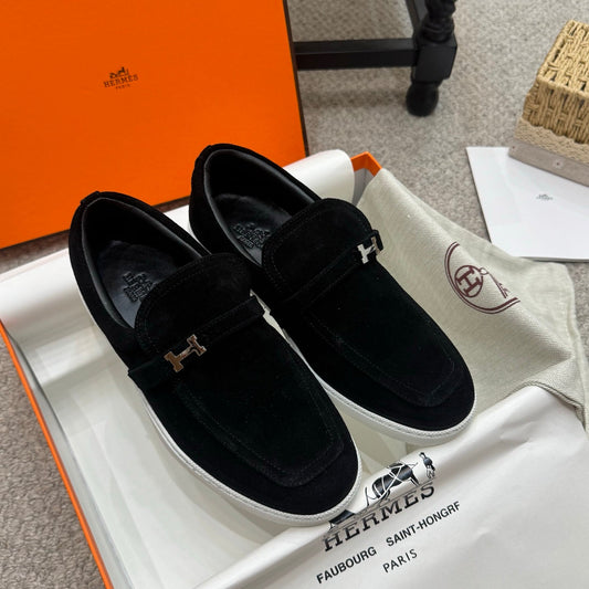 HM Job Loafers Black Suede 523219