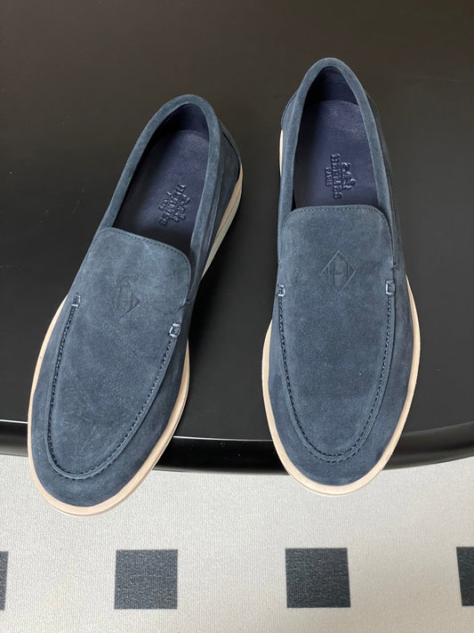 HM Low Loafers Blue Suede 593660
