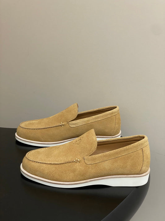 HM Low Loafers Yellow Ochre Suede 593663