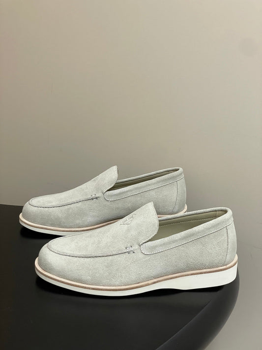 HM Low Loafers Light Grey Suede 593667