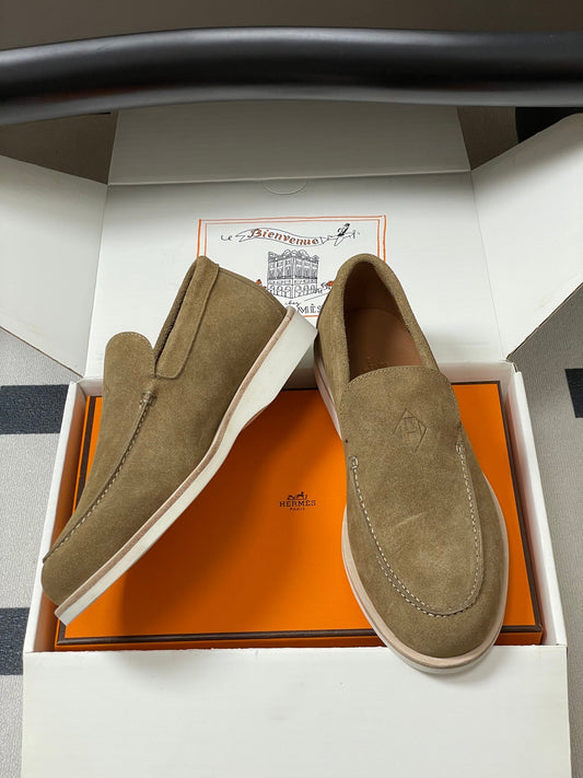 HM Low Loafers Dark Khahi Suede 593669