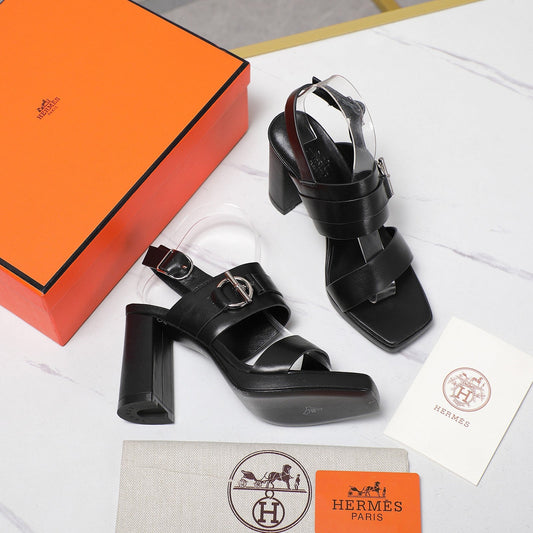 HM 25 Slingback Keen 90 Black Calfskin