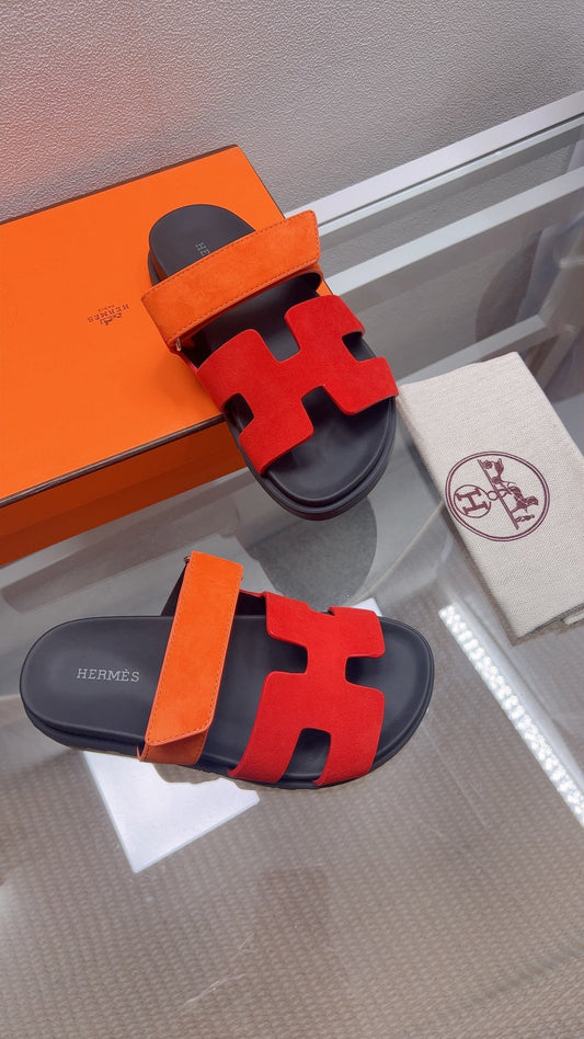 HM Chypre Sandal Red Orange Suede 827521