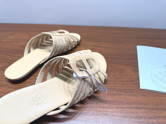 HM Noria Sandals Light Khaki Suede 849479