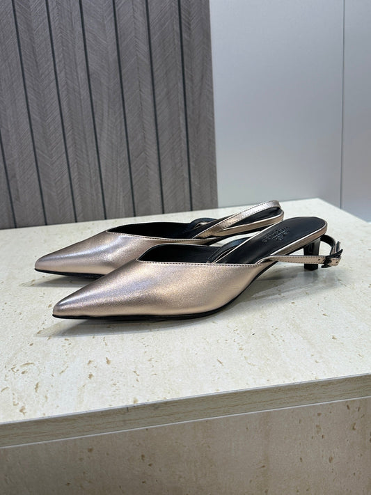HM Nicoletta Slingback 4cm Sliver Calfskin 830190