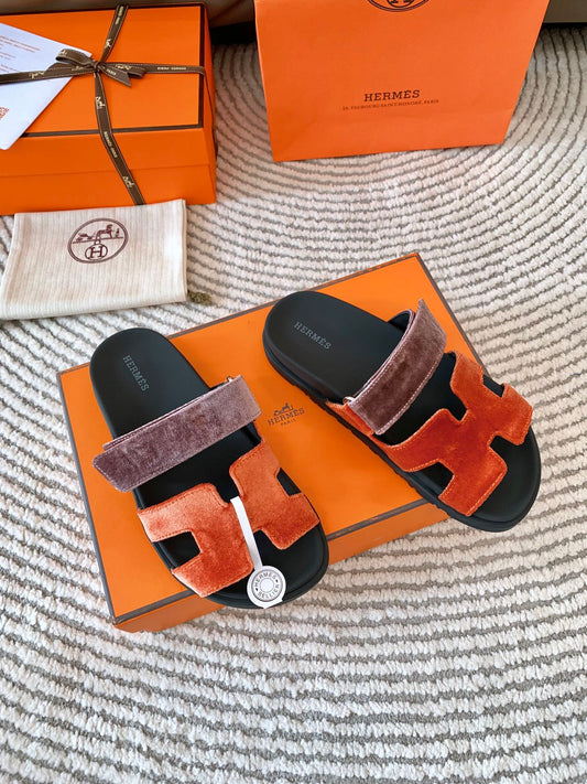 HM Chypre Sandal Red Orange Mix Purple Corduroy 963557