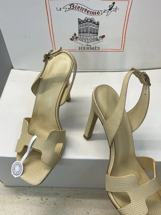 HM 26ss High Heel Sandals 105 Light Beige Cowhide 607114
