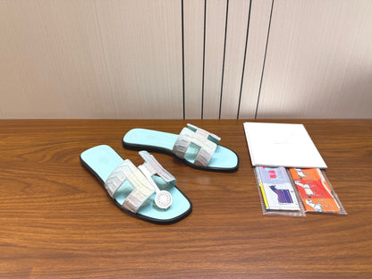 HM Sandal Mint Green in Snakeskin 788516