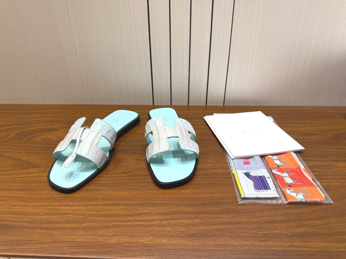 HM Sandal Mint Green in Snakeskin 788516