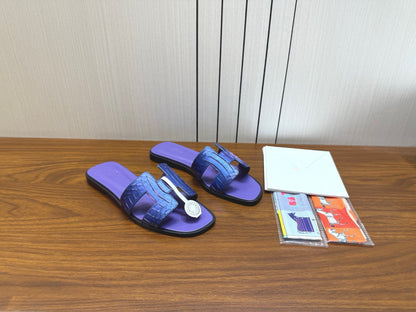 HM Sandal Cobalt Purple in Snakeskin 788515