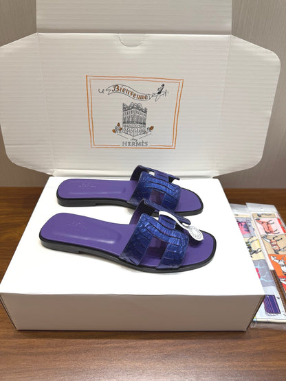 HM Sandal Cobalt Purple in Snakeskin 788515