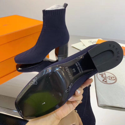 HM Volver Ankle Boot Navy Blue Fabric 546188