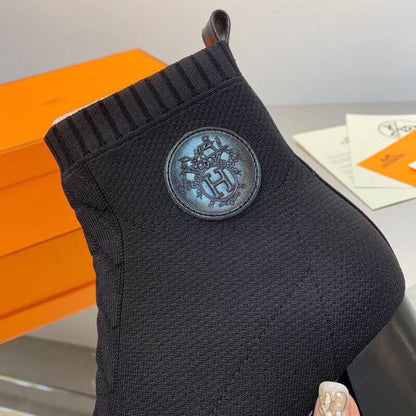 HM Volver Ankle Boot Black Fabric 546189