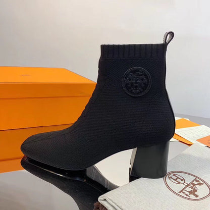 HM Volver Ankle Boot Black Fabric 546189