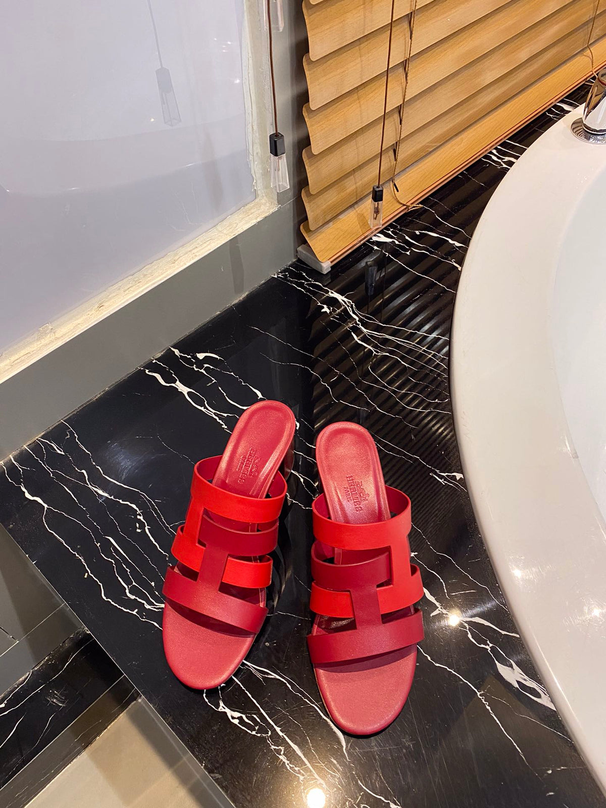 HM Amica Sandals 50mm Red Sheepskin 546230