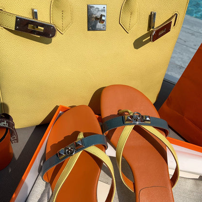 HM Medor Slippers Orange Cowhide 546247