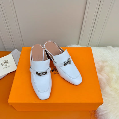 HM Blossom Mule 65mm Off White Sheepskin 546302