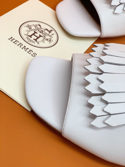 HM Alma Sandals 45mm Brown White Cowhide 546345