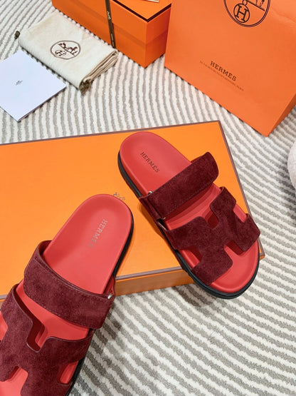 HM Chypre Sandal Burgundy Mix Red Rose Suede 963238