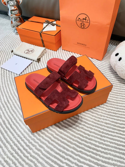 HM Chypre Sandal Burgundy Mix Red Rose Suede 963238
