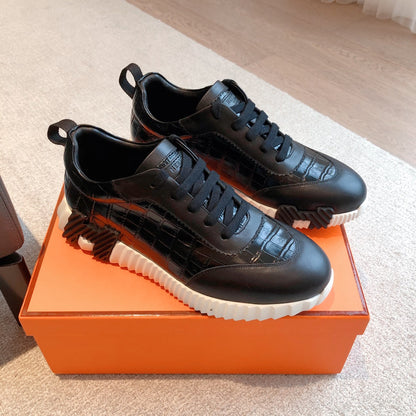 HM Bouncing Sneakers Black Embossed Sheepskin 705800