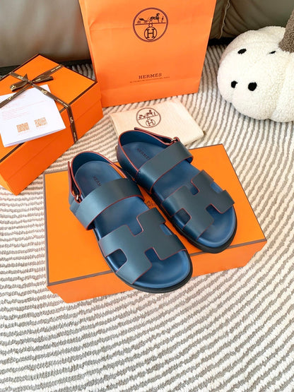 HM Genius Sandal Black Mix Charcoal Blue Leather 963538