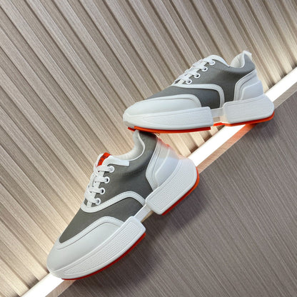 HM Giga 50 Sneaker Grey Canvas White Goatskin Orange