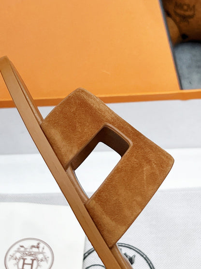 0ran sandal brown suede goatskin