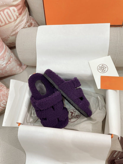 chypre sandal purple lamb wool