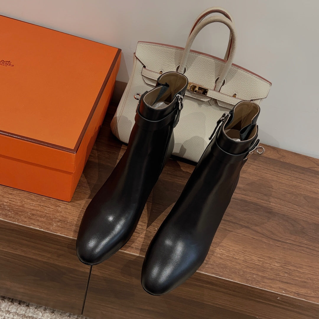 HM Saint Germain Ankle Boot Black Calfskin