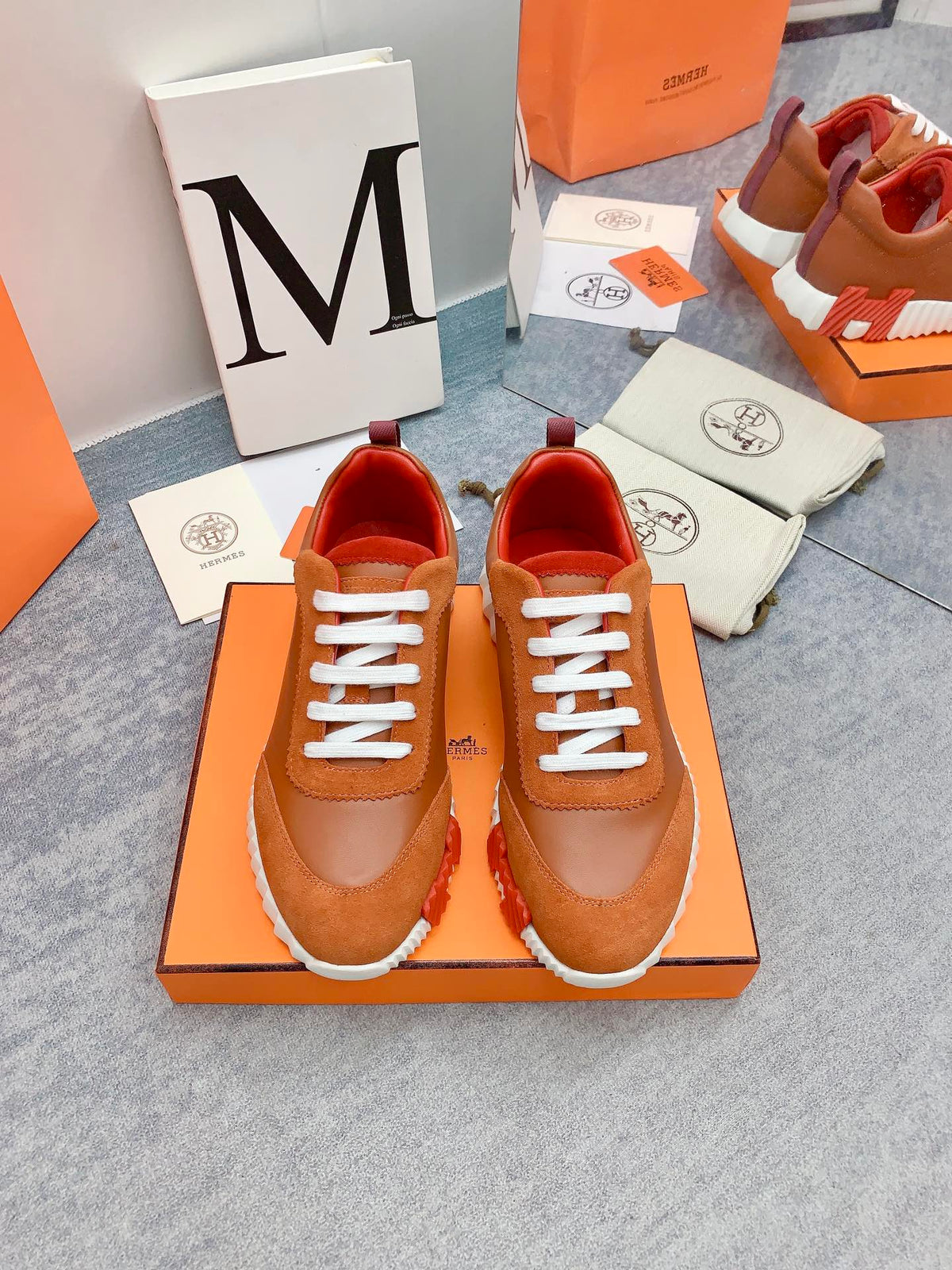 HM Bouncing Sneaker In Brown Lambskin 106427