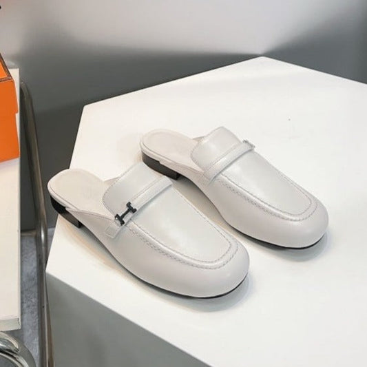Lena Mule White Leather