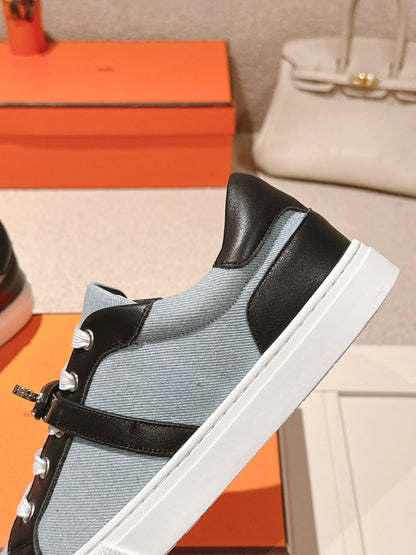 HM Day Sneakers Black Calfskin Denim 577520