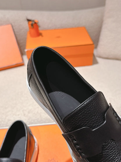 HM 25ss Platform Loafers Black Sheepskin 577175