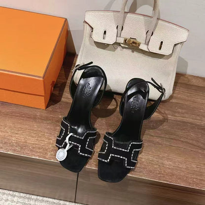 Holy 105 Sandal Black Suede Goatskin