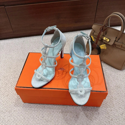 HM 26ss High Heels Sandals 10.5 Baby Blue Suede 686016