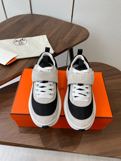 HM couple's sneakers white gray black rubber material
