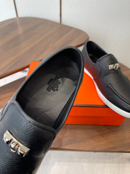 HM Jour Loafers Black Calfskin 579007