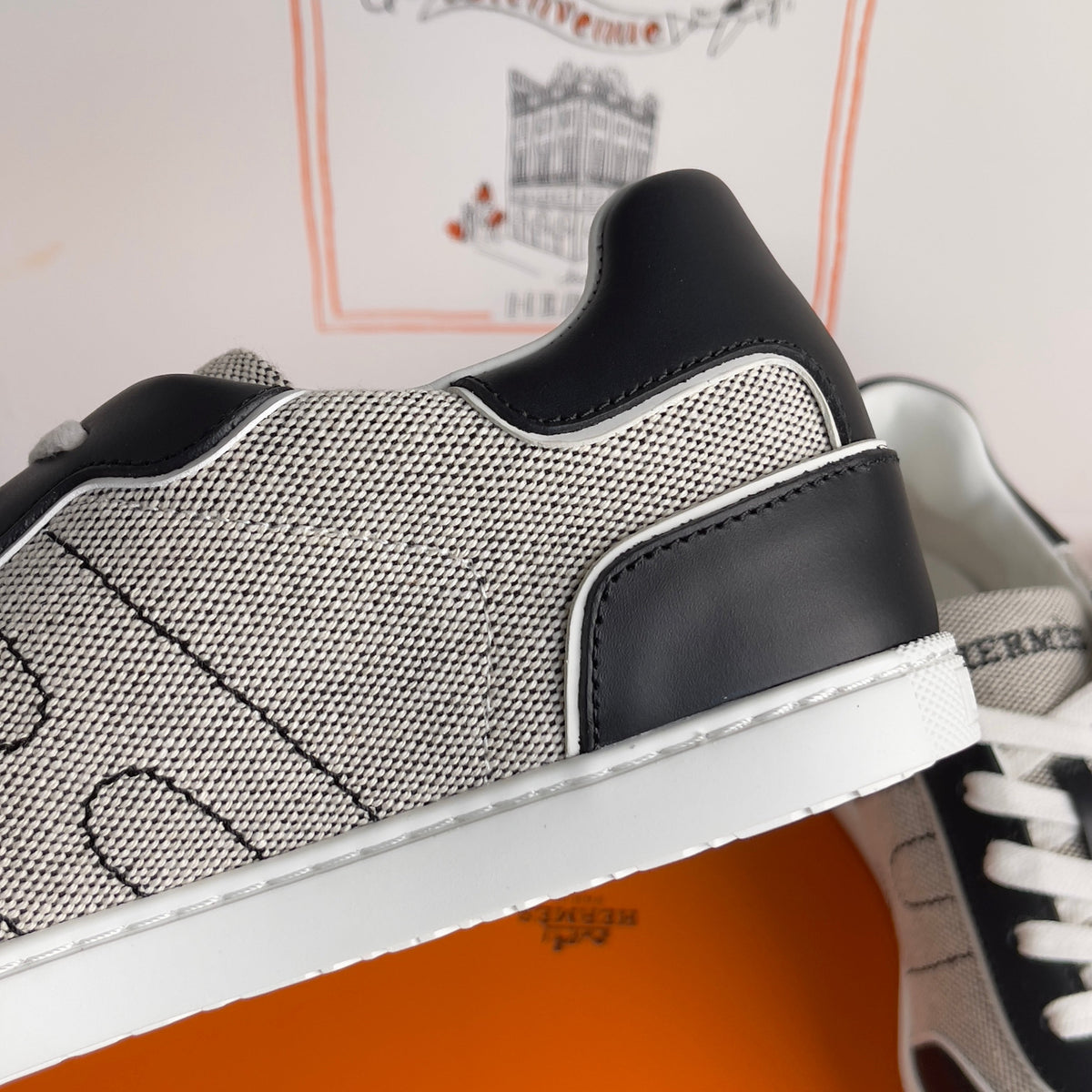HM Match Sneaker Grey mix Black Sheepskin Canvas 609038