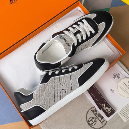 HM Match Sneaker Grey mix Black Sheepskin Canvas 609038