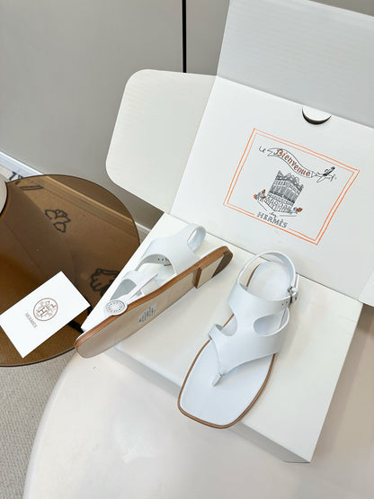 HM Karen Sandals White Calfskin 369789